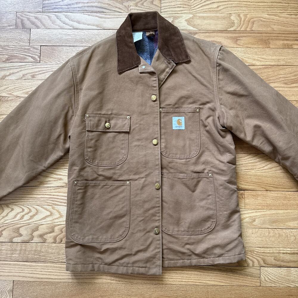 Vintage Carhartt Duck Blanket Lined Chore Coat 6BLC Size 40 Medium USA Made